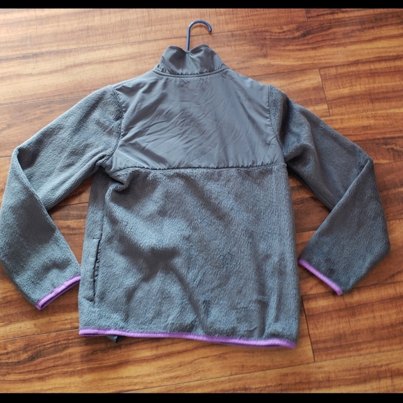 Old Navy XL gray purple fleece girls zip sweater - Picture 5 of 7